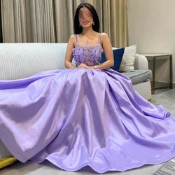 Jiayigong Sparkle  Prom Satin Beading Engagement  Gown Spaghetti Strap Bespoke Occasion  Long Dresses