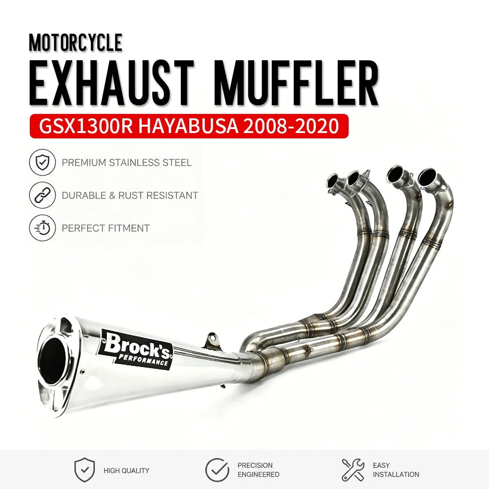 HAYABUSA Motorcycle Exhaust Front Middle Muffler Pipe GSX1300R HAYABUSA 2008-2020 For SUZUKI Stainless Steel Exhaust Header Pipe