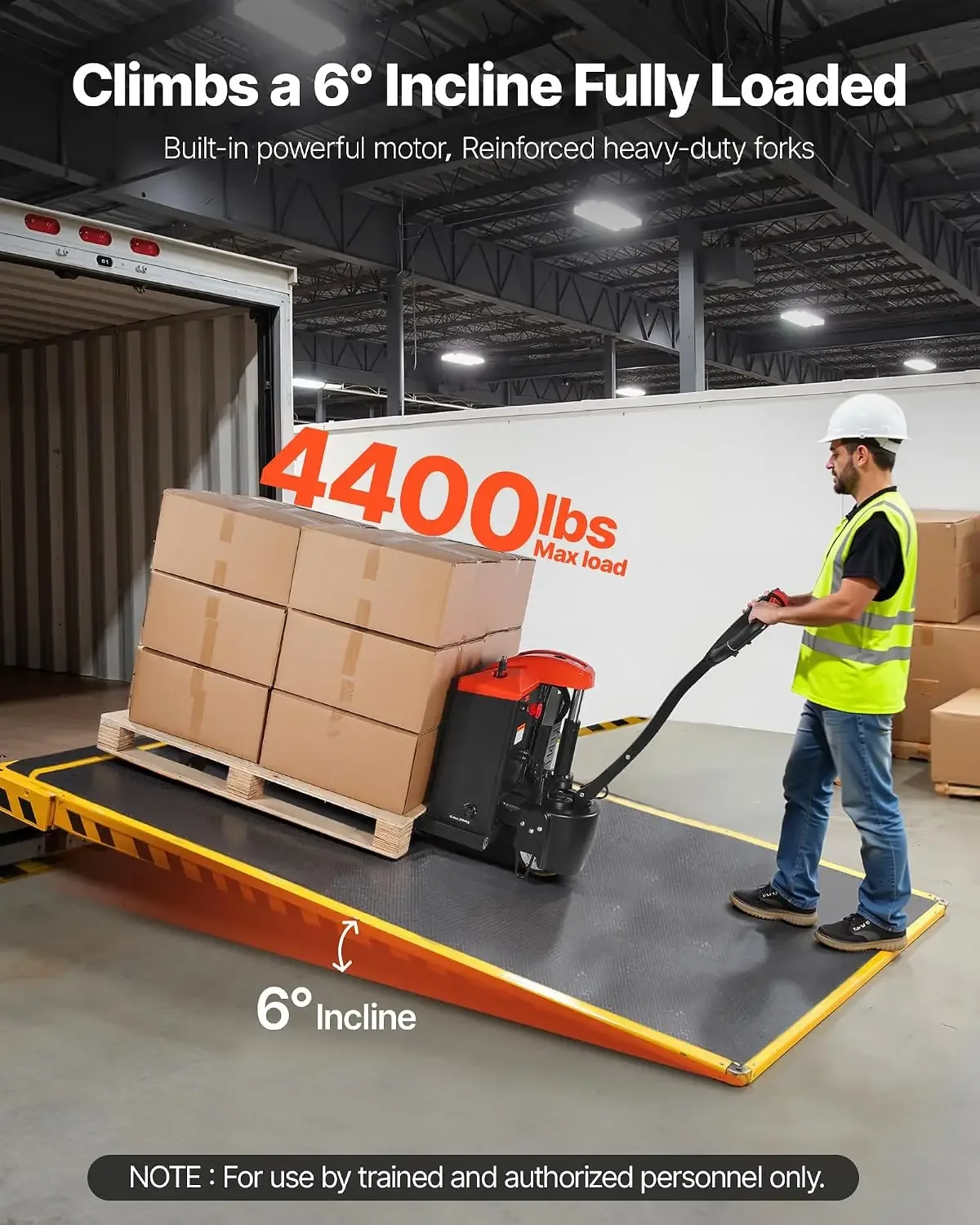 Electric Pallet Jack, 4400 Lbs Load Capacity, Lithium Battery Powered Pallet Jack Truck With 48L X 27W Inch Forks For Material