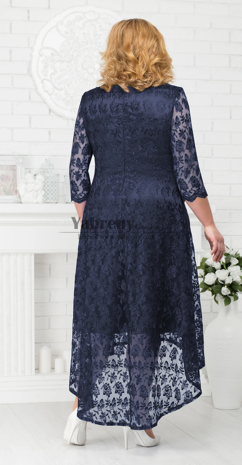 High Low Royal Blue Mother of the Bride Lace Dress 2022 Fashion mother of the bride dresses