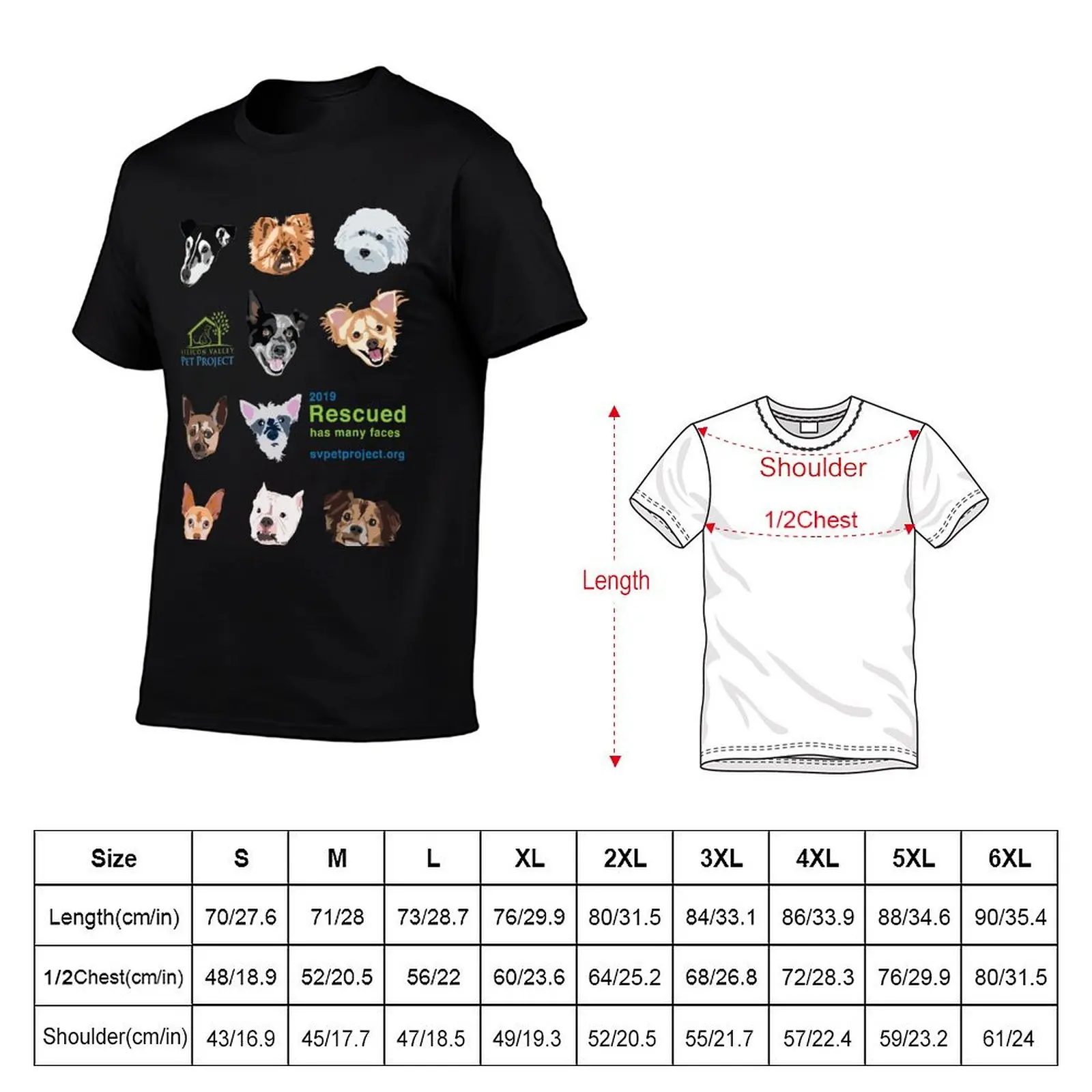 Rescued Has Many Faces, 2019 T-Shirt vintage oversized shirts men graphic