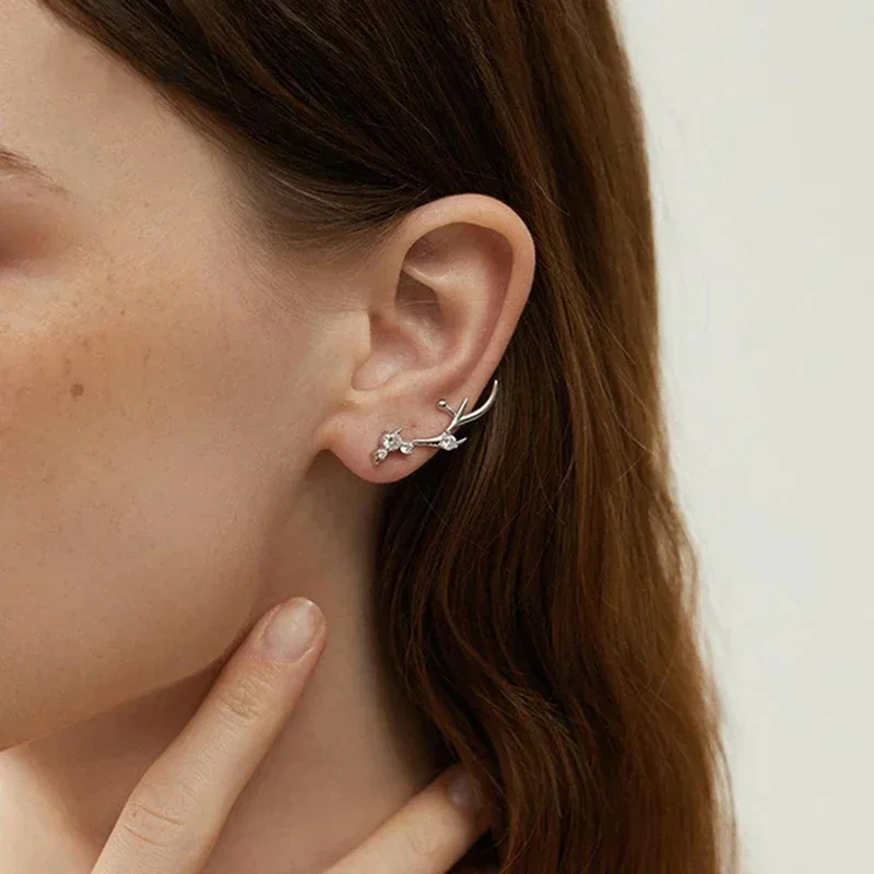 CAOSHI شيك الحيوان وأقراط الإناث منخفضة مفتاح لذيذ فضي اللون الرائعة مكعب زركونيا اكسسوارات هدايا مجوهرات اليومية