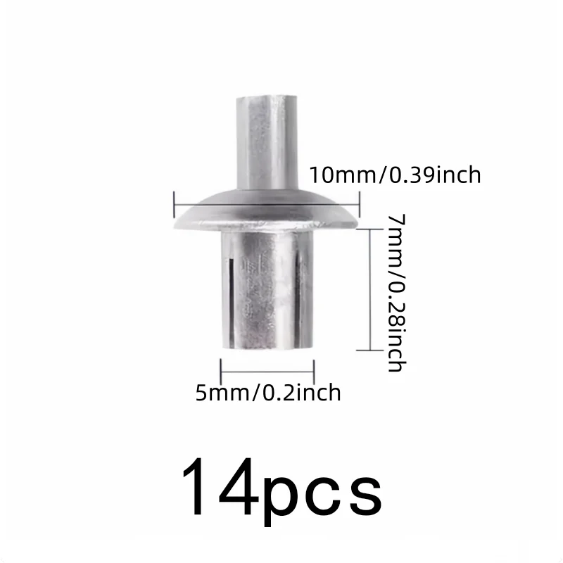 Blind Hammer Rivets 14 pcs 5*7mm, No Special Tools Required, Expansion Lock Design, for Home Repair Fixing