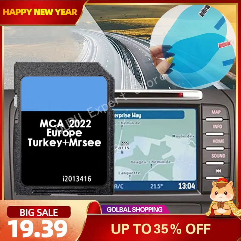 

New Latest Genuine for Ford MCA 7" Map Sat Nav SD Card Mondeo Galaxy Focus with Anti Fog Reaview Stickers
