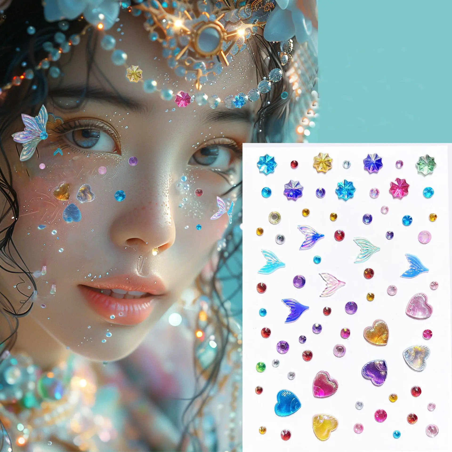 3D Acrylic Diamond Stickers Butterfly Crystal Patch for Stage Makeup