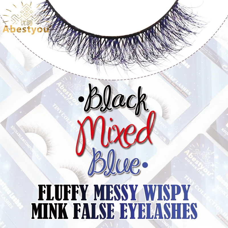 Abestyou oficial azul com preto fofo de alta qualidade cor vison cílios mangá kirpik caixa de presente maquillaje al por prefeito pestanas