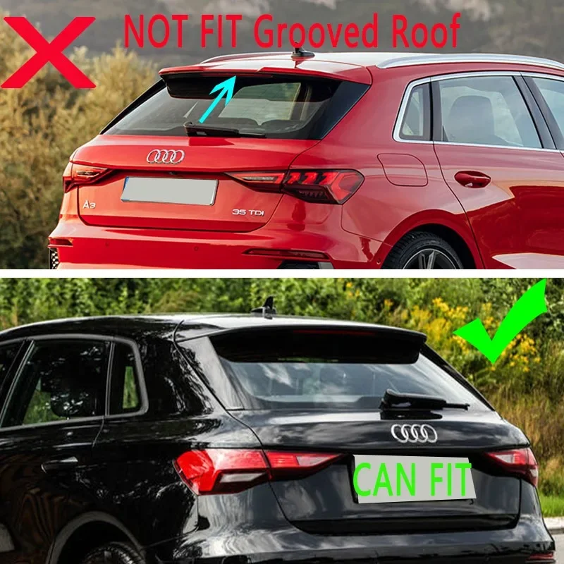 For Audi A3 8Y Sportback 2020 2021 2022 2023 2024 Maxton Style Roof Spoiler Extension Glossy Black Car Rear Trunk Roof Spoiler