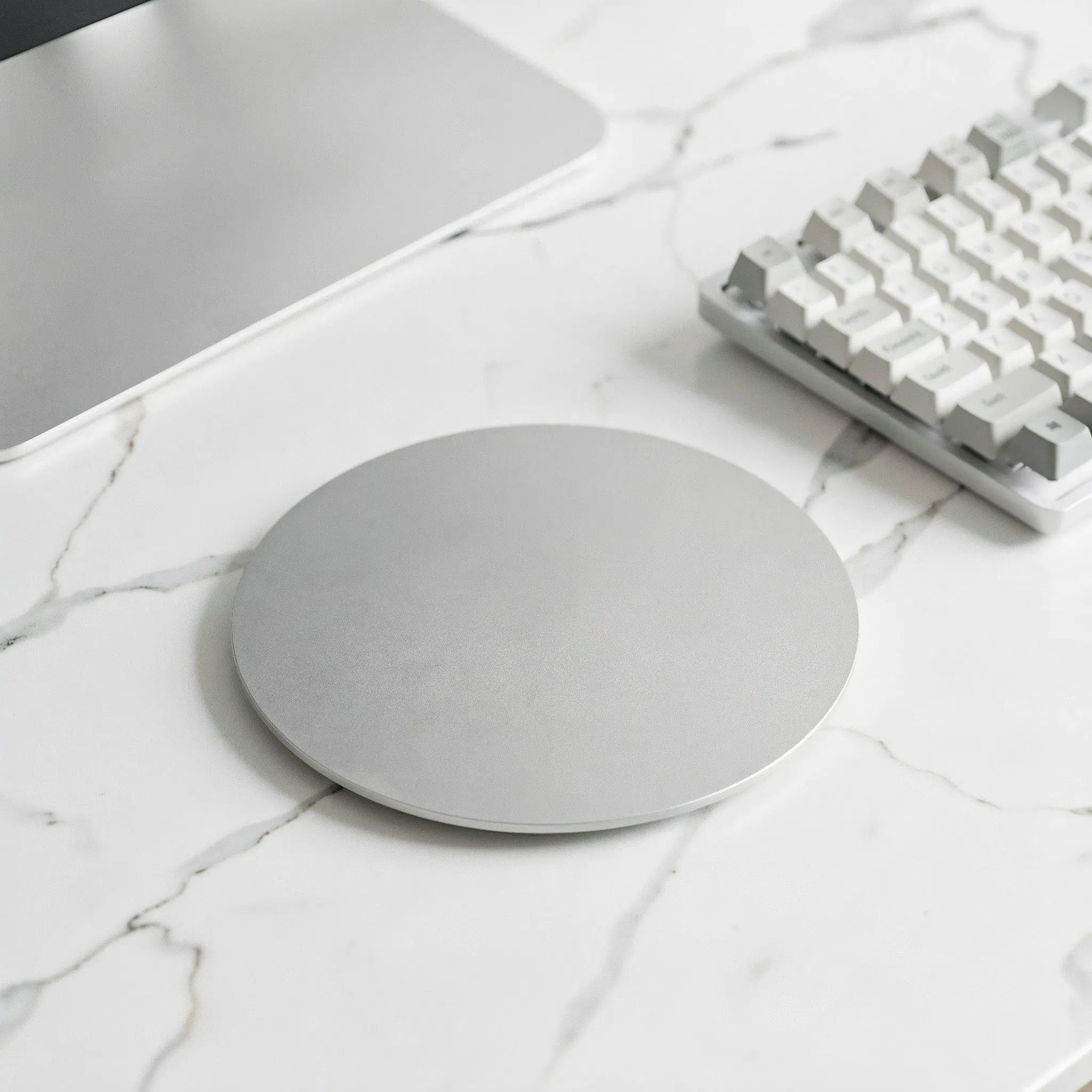 Desktop Monitor Stand Base Universal Dark Gray Aluminum Alloy 360 Degree Rotating Holder for Desktop Setup
