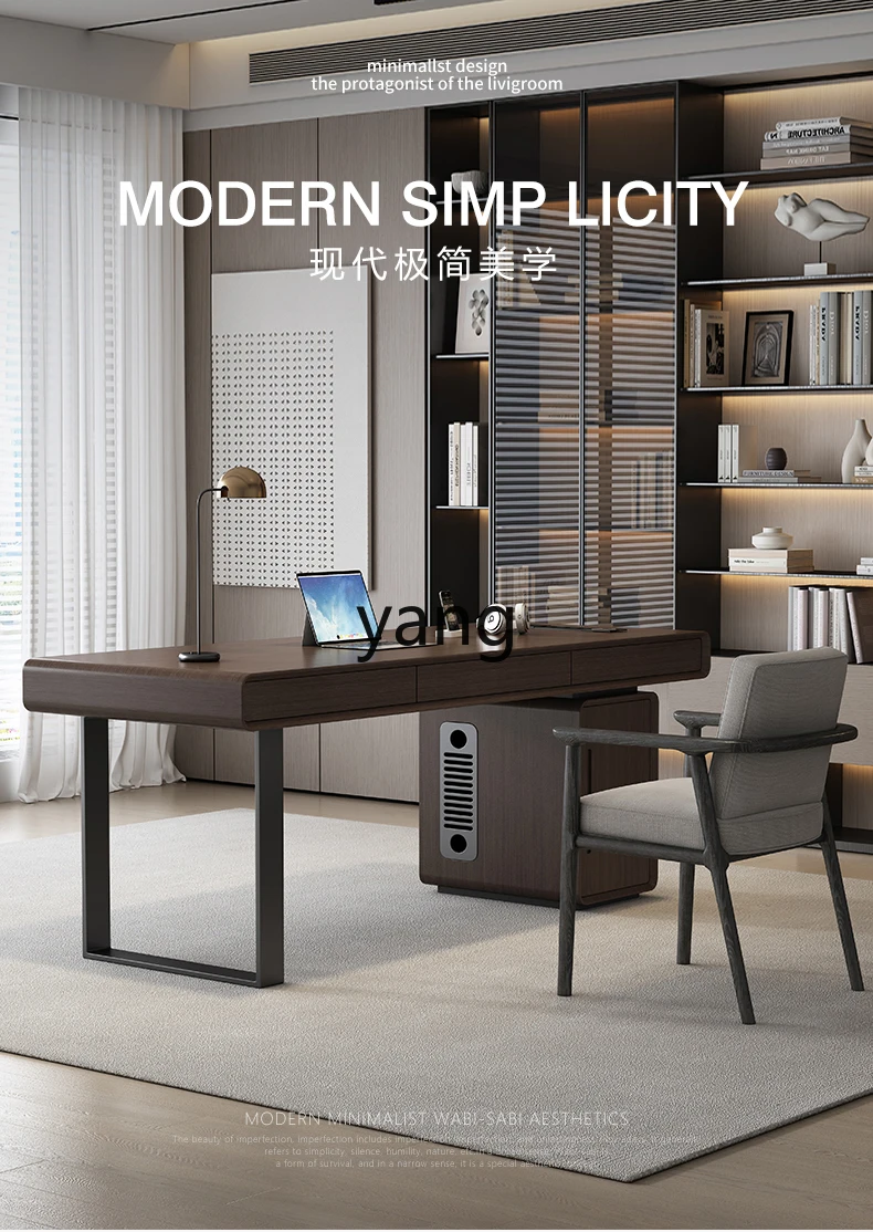 مكتب من الخشب الصلب Lmm مكتب كتابة منزلي مكتب فاخر وخفيف وحديث وبسيط