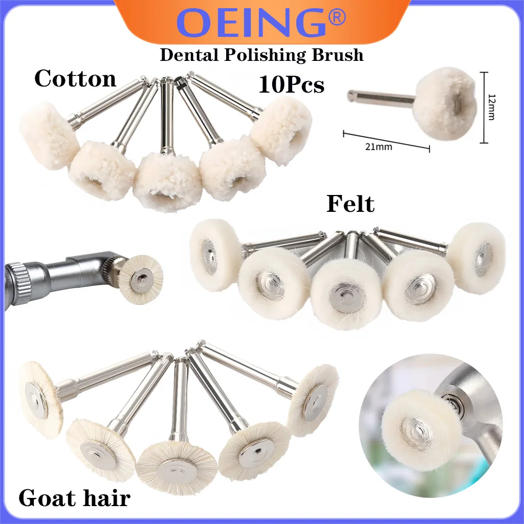 OEING 5 Pcs Dental Polishing Brush Felt Wheel Wool Cotton Polishing Brushes Polishers for Rotary Tools 2.35mm Polishing Wheel