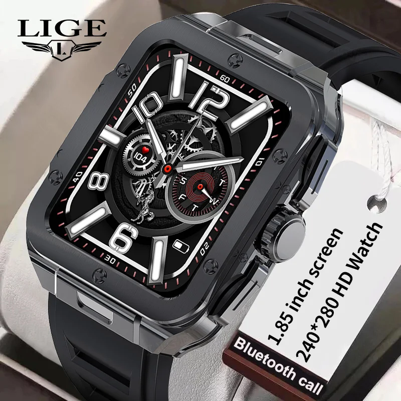 

LIGE Men Smart Watch Smartwatch 2023 Android and iOS Bluetooth Call Fitness Watches Activity Tracker with Full Touch HD Scree