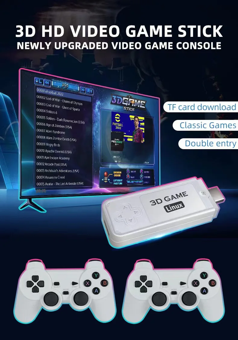 Y6 Retro Game Console 4K 60fps HDMI Output Low Latency GD10 TV Game Stick Dual Handle Portable Home Game Console Kid Gift - Image 4