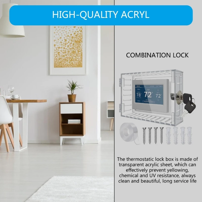 Durchsichtiger Thermostat-Schließkasten mit Schlüssel-Ersatzschutz für Thermostate der Wand