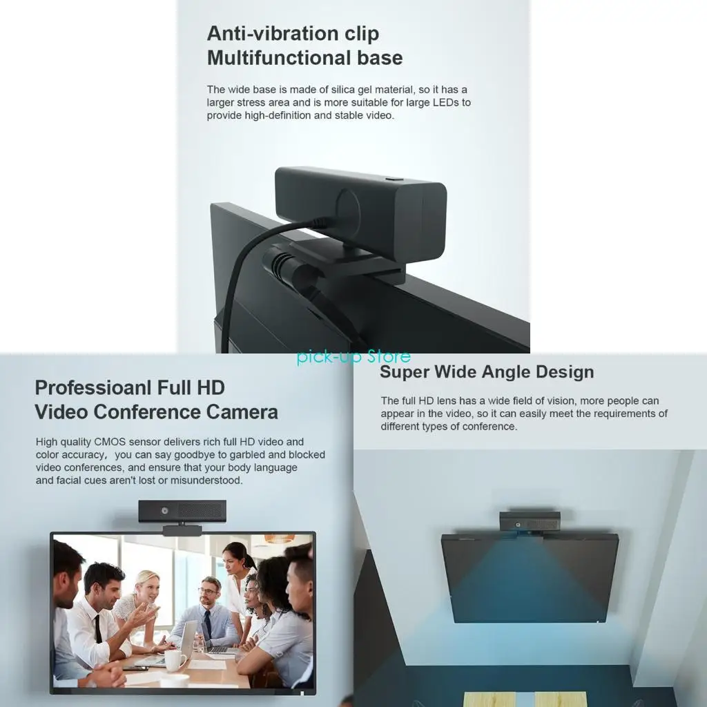 

Q5WA Веб-камера 3-в-1 1080P USB Веб-камера для ноутбука с микрофоном и динамиком Видеовызов с шумоподавлением