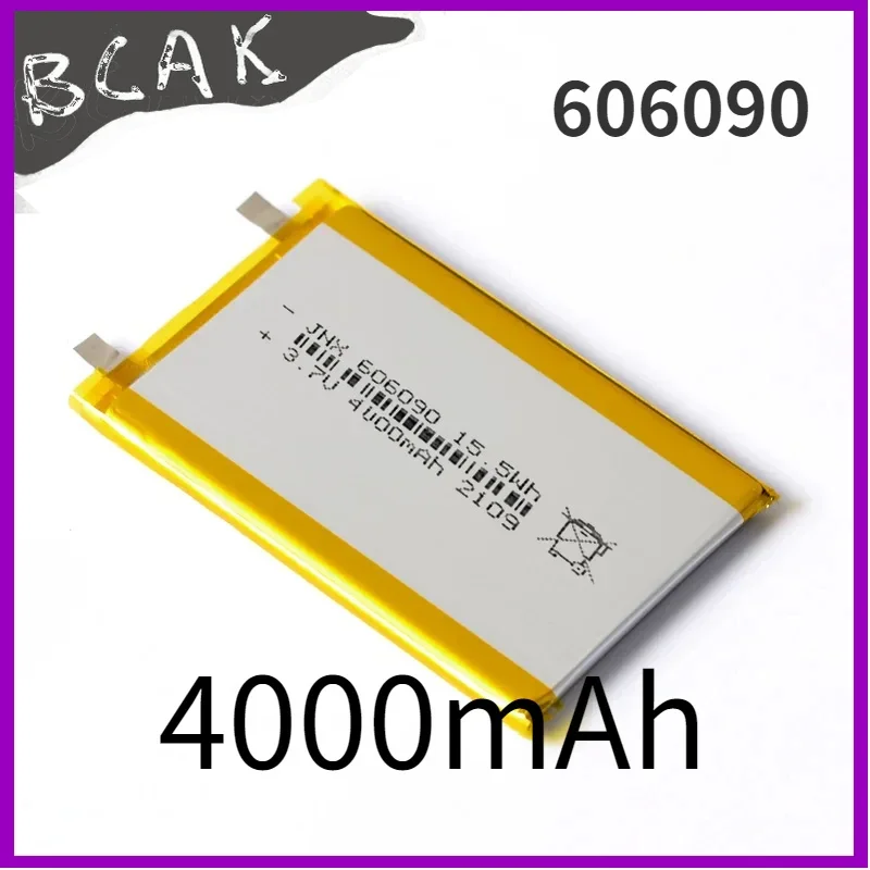 Hot Style Quality BCAK 3.7V 606090 4000mAh Battery Lithium Polymer Rechargeable Cells for GPS PSP DVD Toy Powerbank Power Bank T