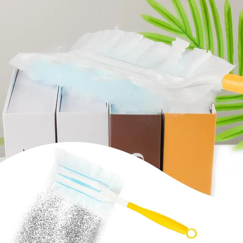 @*1 Set 360° Electrostatic Dust Duster with 10/20/30Pcs Disposable Replacement Heads for Pet Hair Home Dust Cleaning