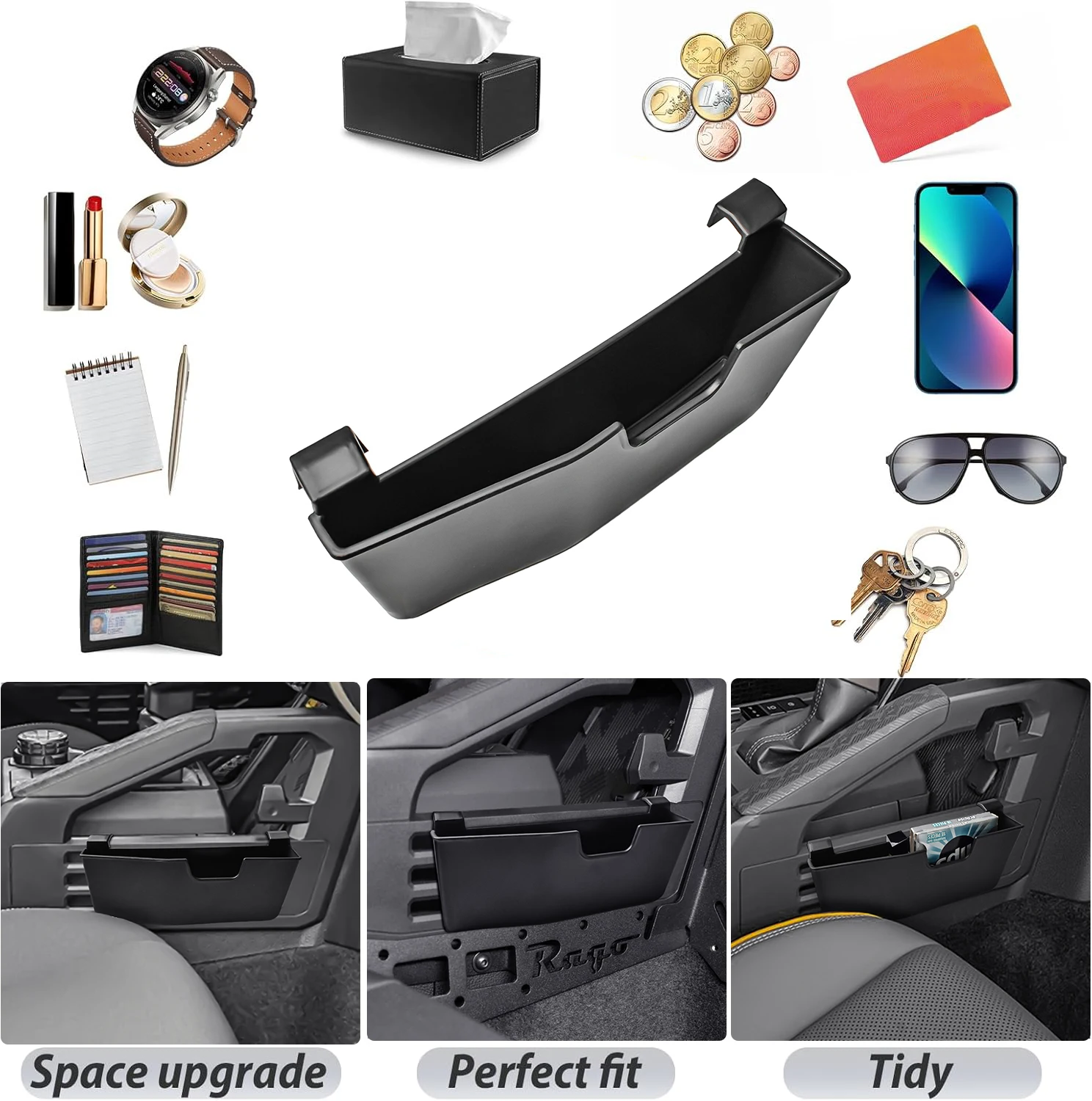 For Toyota Tacoma 2024 2025 Hanging Storage Box Gear Shift Center Console Organizer Passenger Side Car Box Tray ABS Accessories