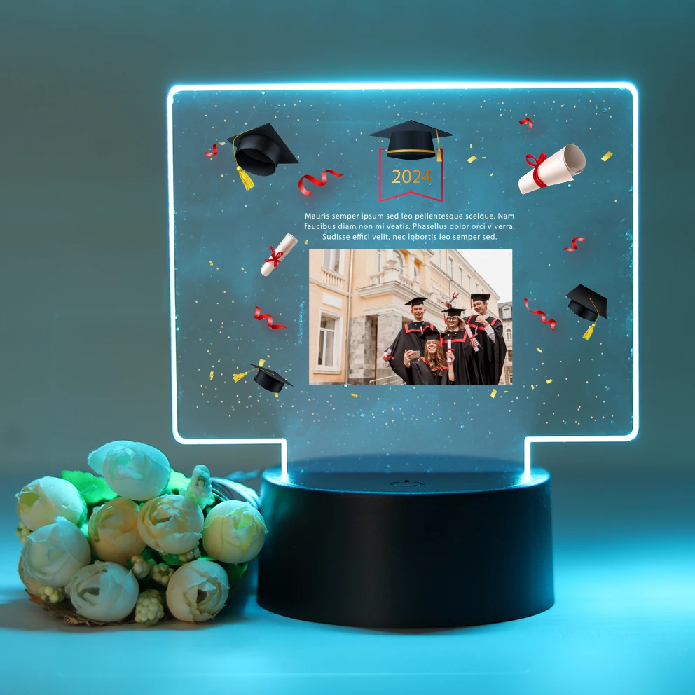 Personalized Custom Graduate Cartoon  Children'S Lamp Mange Avatar Room Decor Gift 3D Led Night Lamp