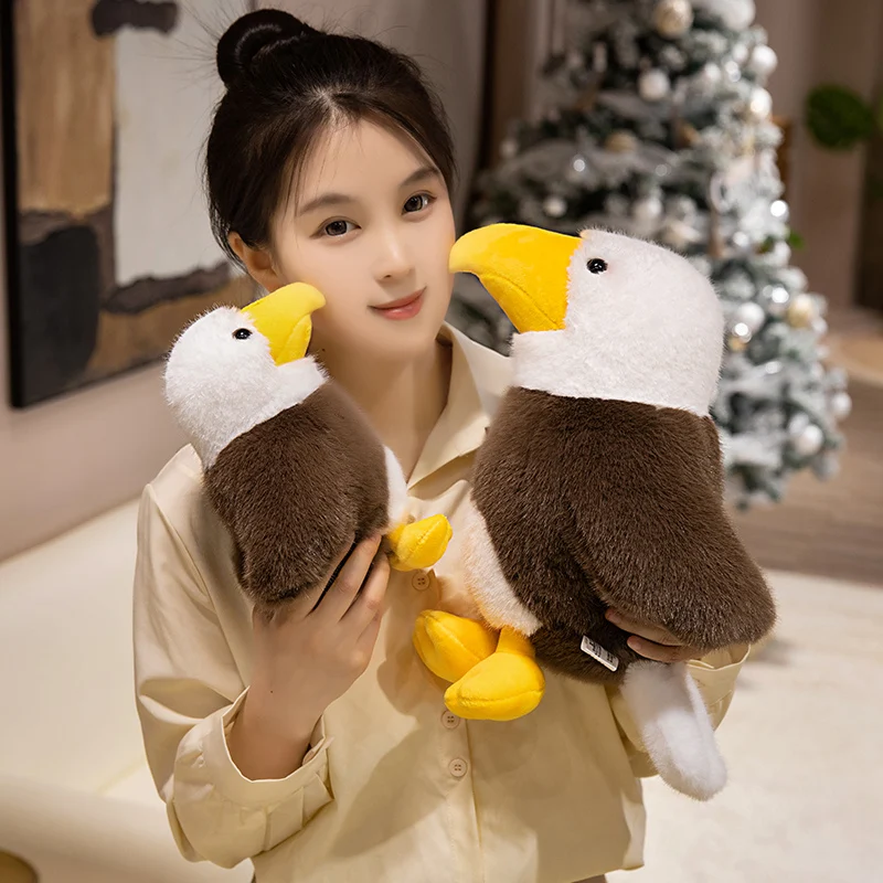 

New Simulation Eagle Plush Doll Lifelike White Head Big Wings Bird Plush Toy Home Decoration Birthday Gift For Boys 20-30cm