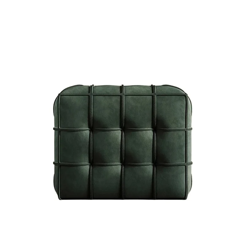 Leather sofa stool, Rubik's Cube shoe changing low stool, rest in the living room and senior dressing room