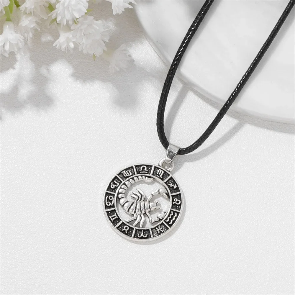 12 Horoskop Naszyjnik Dla Kobiet Mężczyzn Srebrny Kolor Baran Lew 12 Konstelacji Znak Zodiaku Naszyjniki Choker Prezent Świąteczny — zdjęcie 5