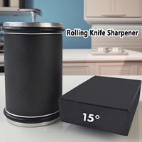 Rolling Knife Sharpener Magnetic Knife Holder Sharpening Stone Kit With 15/20° Degrees Angle Roller Kitchen Whetstone Accessory