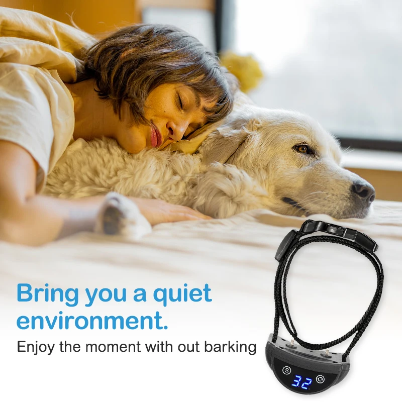 

LED Display Automatic Quick Bark Stop Collar,anti Bark Shock Collar for Dogs,3 Training Modes Dog Training Collar,Christmas Gift