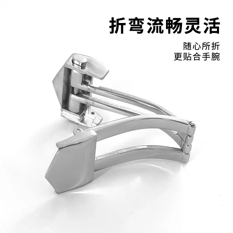 ل تاغ هوير كاليرا حزام الفولاذ المقاوم للصدأ للطي المشبك زر مزدوج ل/سيليكون حزام الساعات 18 مللي متر 20 مللي متر مشبك ساعة