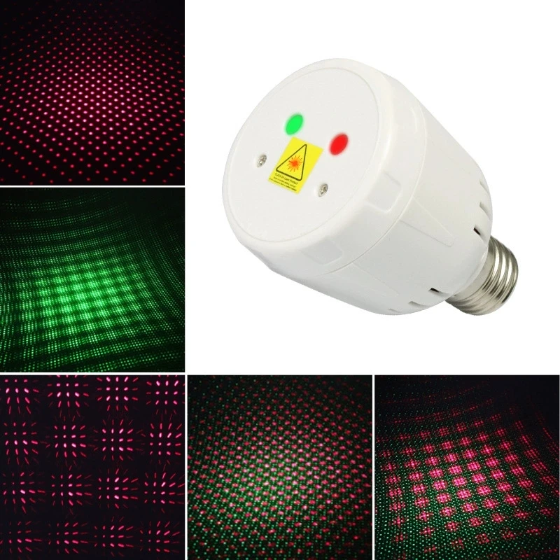 LED E27 Screw Motion Party Stage Laser Lamp LED Bulb Light Stars Pattern