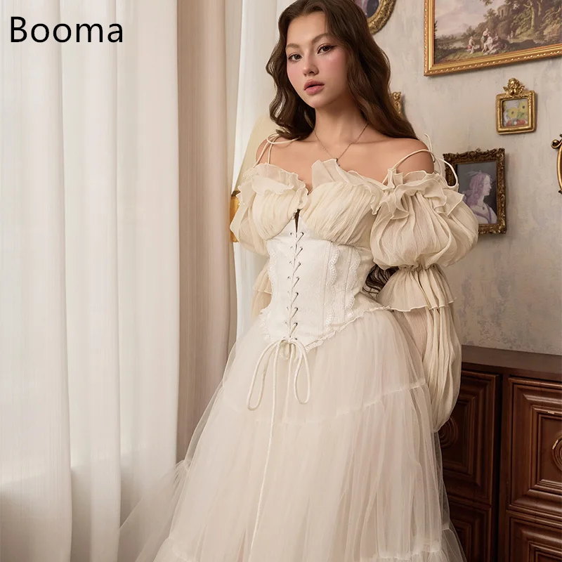 

Booma A-Line Tulle Evening Dresses Formal Party Gowns for Women Off The Shoulder Corset Elegant Prom Gown Customize 2025