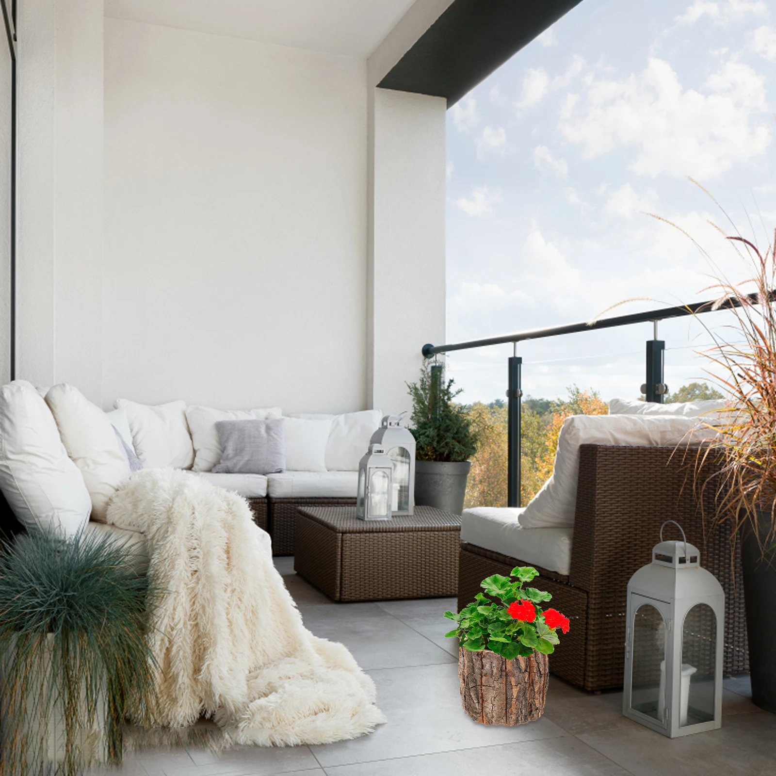 

Round Flower Bucket Eco Friendly High Quality Material Creative Design for Home Balcony Greening Projects Flower Bucket