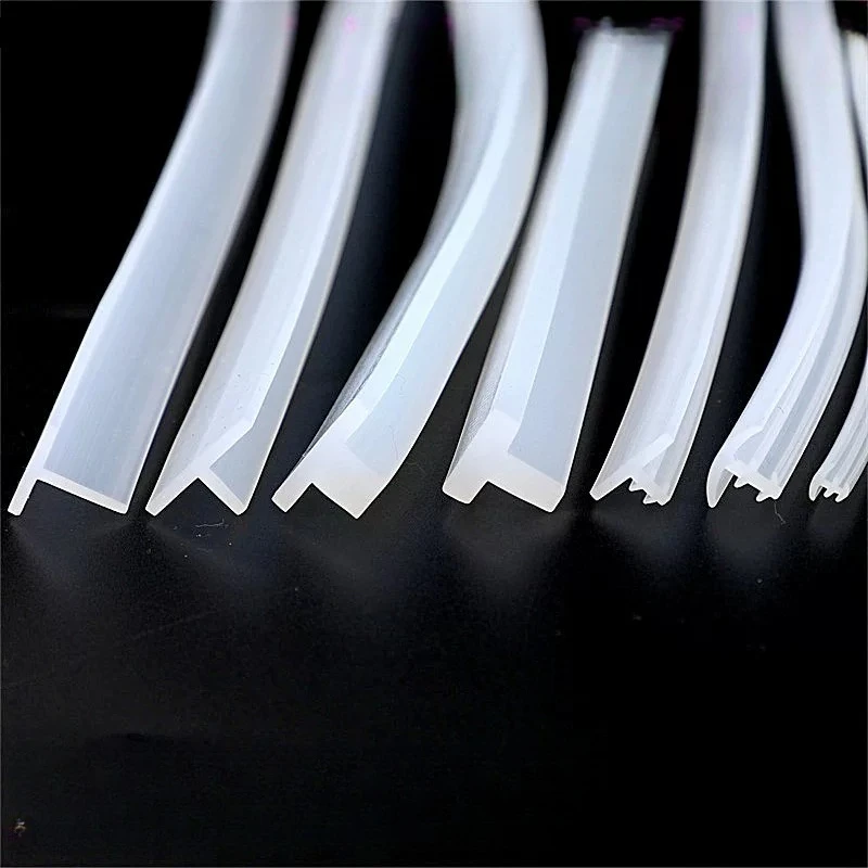 1/2/5M Transparent T-shaped high-temperature resistant silicone strip with slot type sealing strip ring