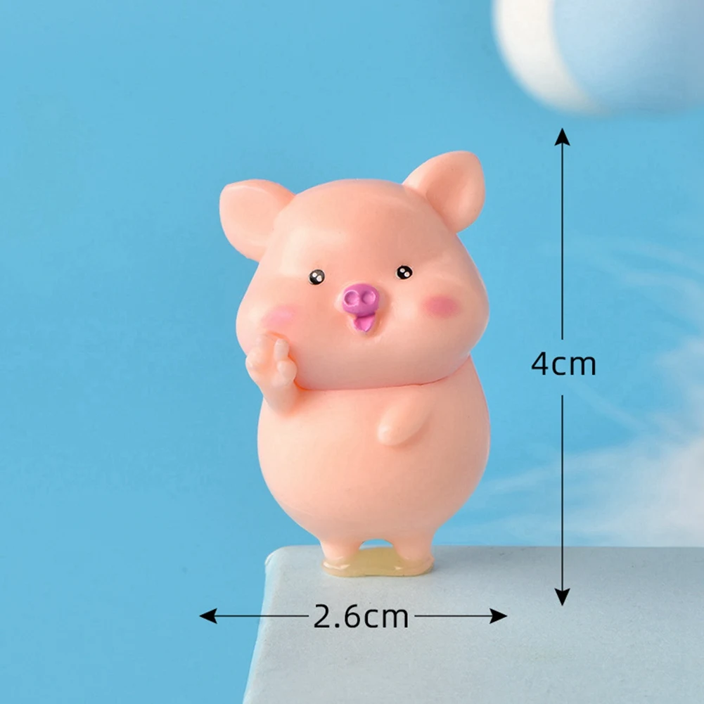 A20M 7Pcs Pig Plastic DIY Home Decoration Figurines Landscape Accessories Fairy Garden Miniatures Room Decor