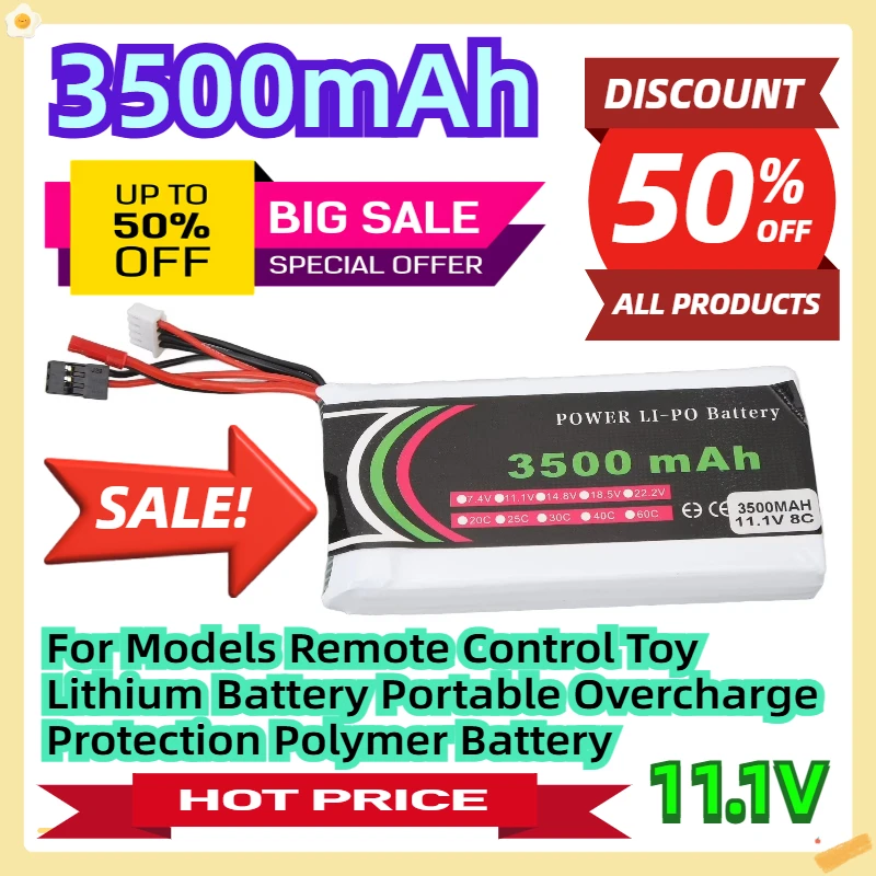 

For Models 11.1V Remote Control Toy Lithium Battery 3500mAh Portable Overcharge Protection Polymer Battery