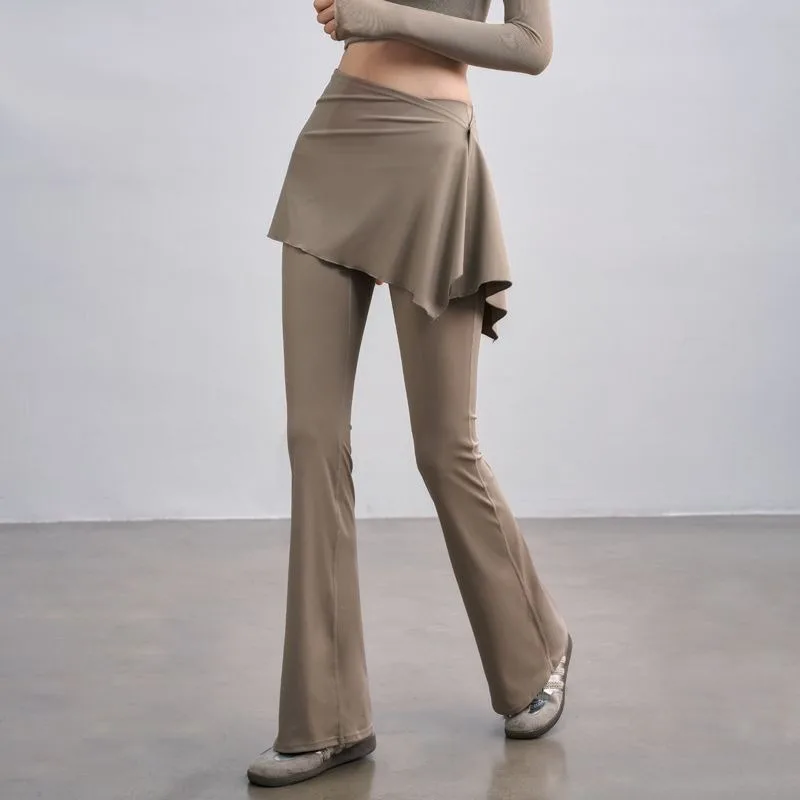Leggings for Women Fake Two-piece Yoga Pants Autumn Winter New Style Micro-pull Pants Butt Lift Pilates Sports Suit Fitness