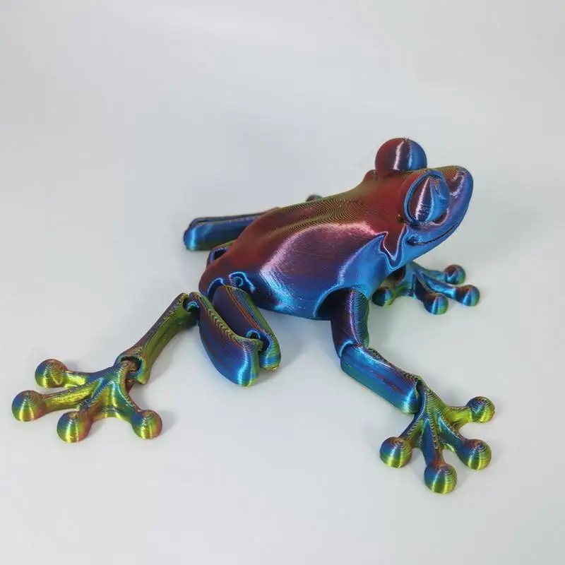 novelty 3D Printing Simulation Tree Frog Joint Movable Frog Ornaments Kitchen Home Decoration Offices Funny Animal Desk Toys