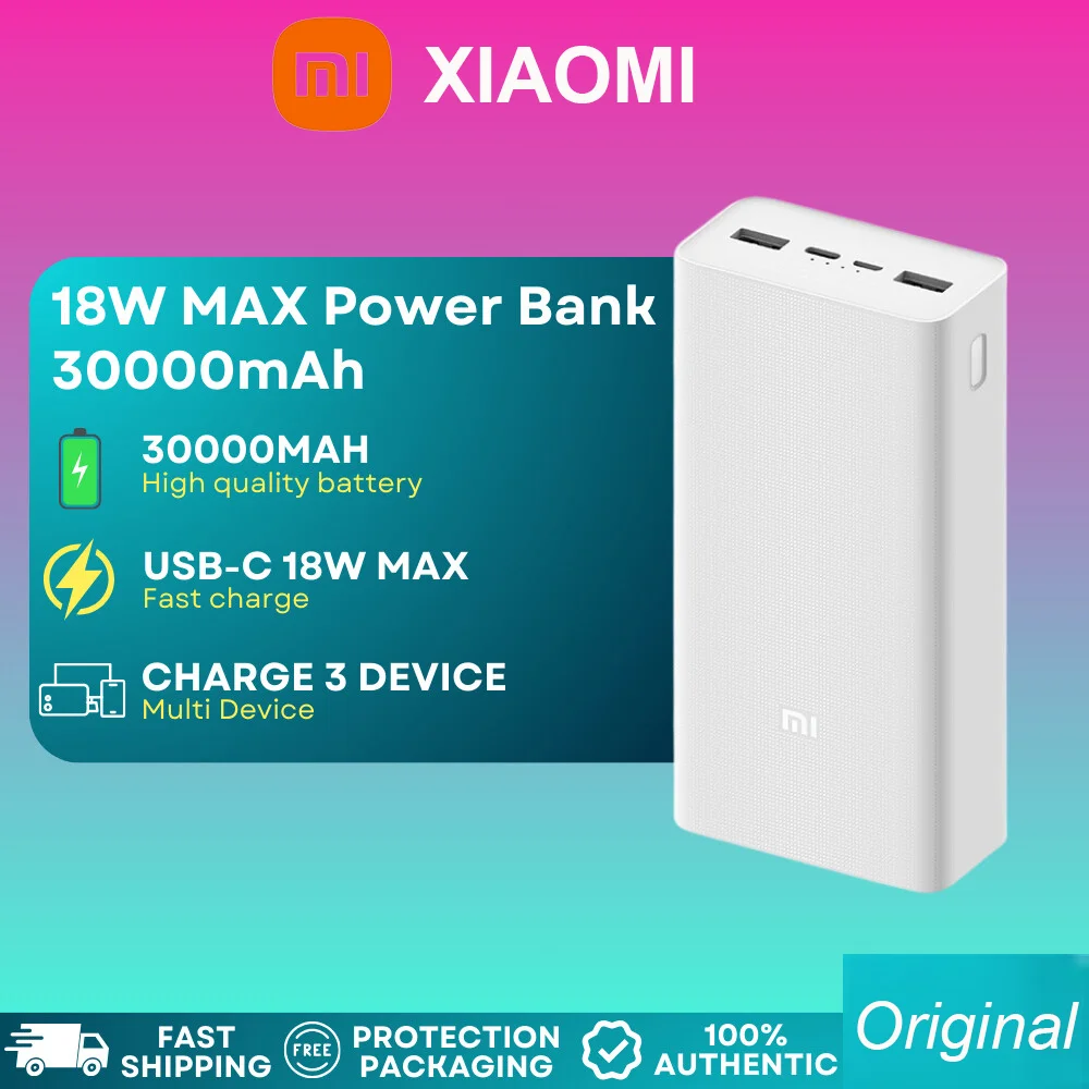 

Внешний аккумулятор Xiaomi Power Bank 3, 30000 мАч, USB Type C PD, 18 Вт, быстрая зарядка, внешний аккумулятор, внешний аккумулятор для Xiaomi 30000 мАч