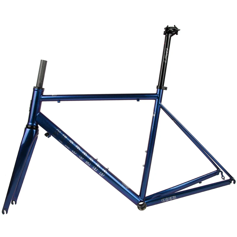 SEABOARD-CR03 Ultralight Road Bike Steel Frame, Carbon Fiber Front Fork, Compatible 700C Chromium Molybdenum Steel Pipe Frame