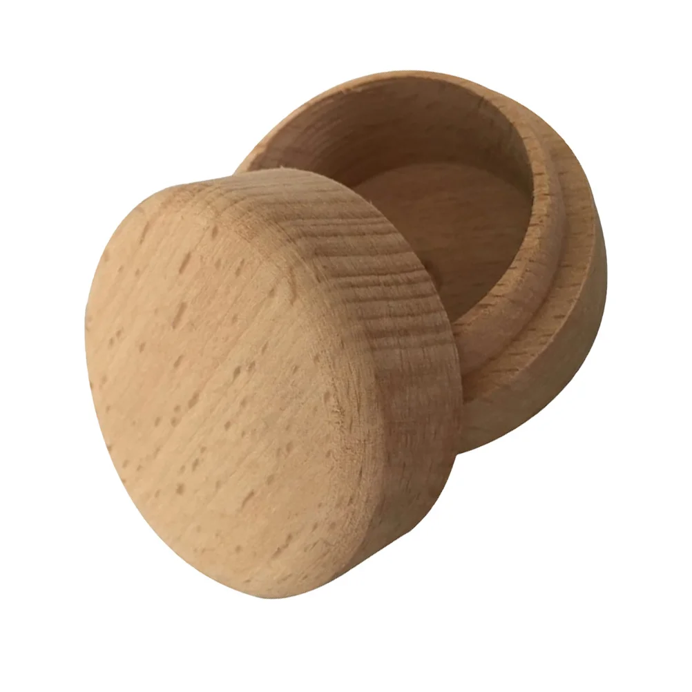 2Pcs Wood Jewelry Boxes Mini Round Storage Case for Rings Earrings Wedding Ring Storage Gift Box Decoration Wood Ring Box