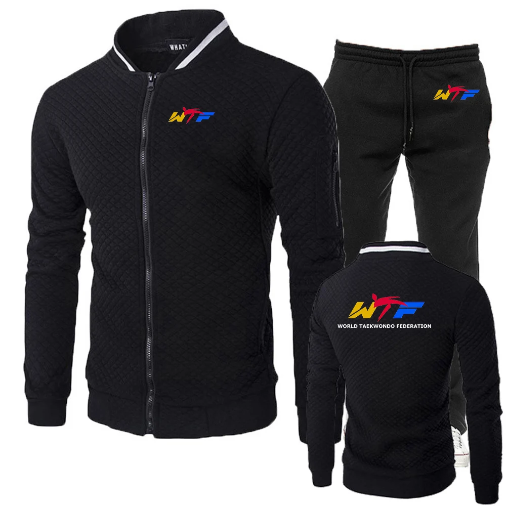 

Новый мужской костюм Harajuku 2026 WTF World Taekwondo Federation: приталенный кардиган на молнии и брюки для весны и осени