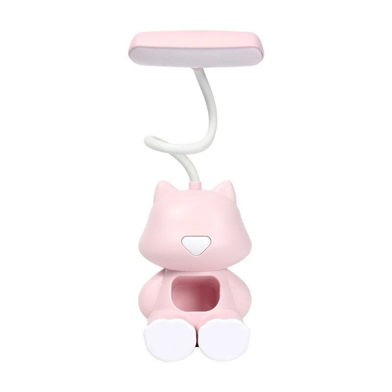 Multifunctional Cartoon Rechargeable LED Desk Lamp Eye Protection Reading Light for Student Study Bedroom Bedside