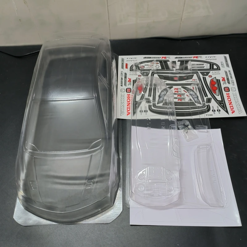 TC122 1/10 Honda Civic FD2 Clear Body Shell, 190mm width,257mm wheelbase RC Drift Car for Tamiya TT01 TT02