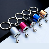 RetroGem Mini Funny Car Gear Box Keychain For Men Women Simulation 6 Speed Gear Knob Shift Gearbox Creative Keyring Bag Ornament