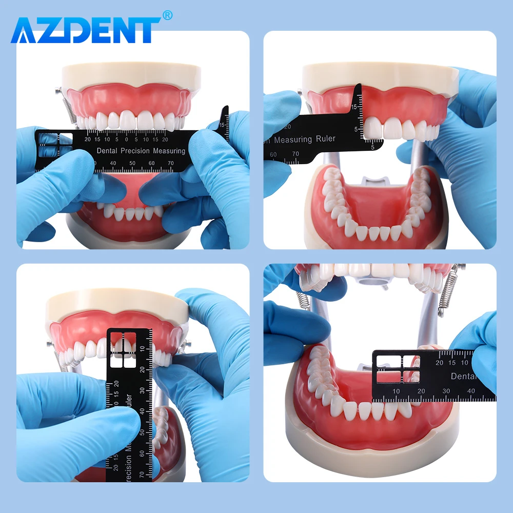 Dental Precision Measuring Ruler AZDENT Double-Sided Scale Multi-Measuring Gauge Instrument Aluminium Alloy