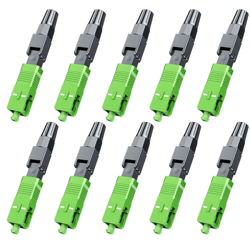 CJSD-SC APC FTTH Optical Fiber Cable Quick Connector 10 Pcs Fast Cold Connection Adapter For CATV Network Installation