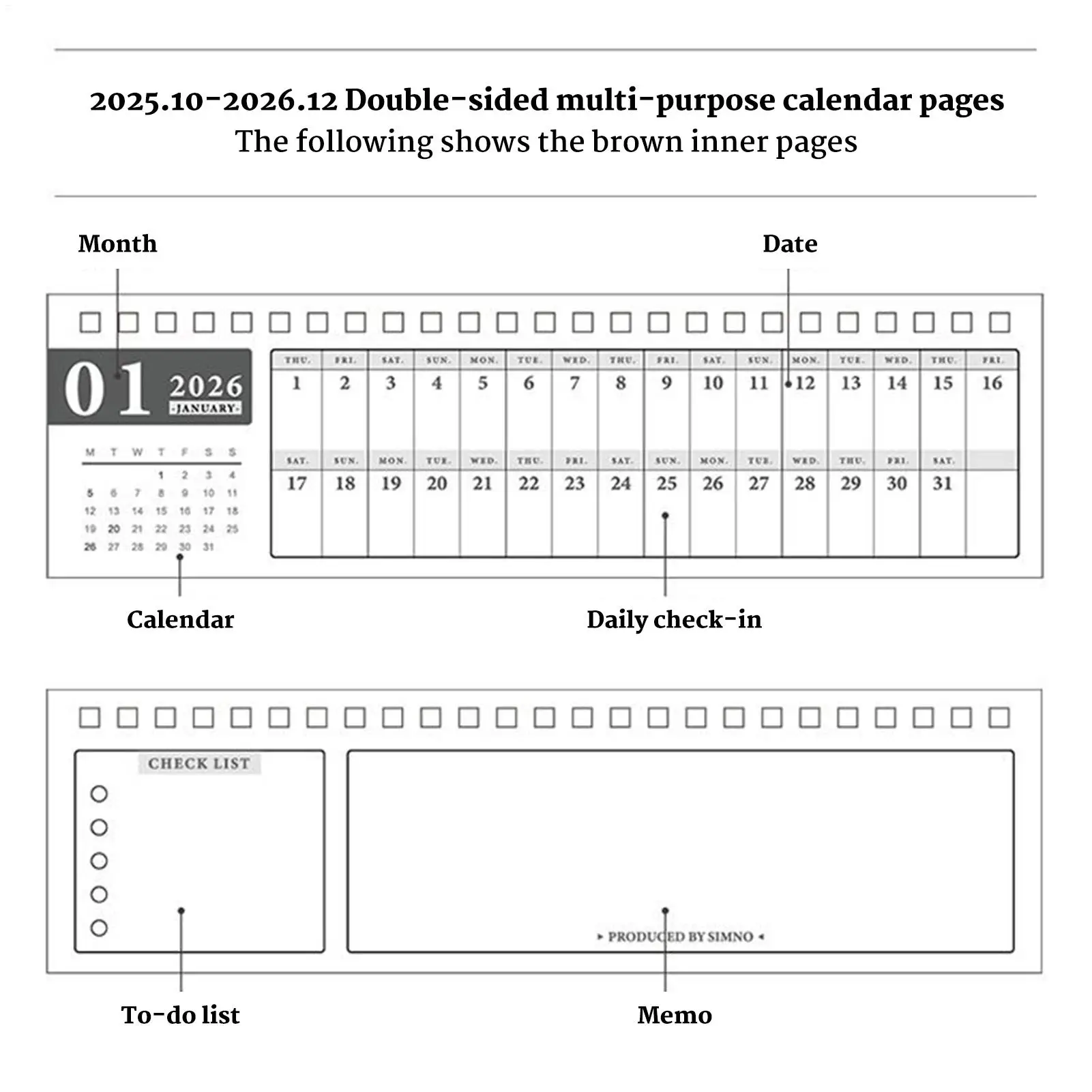 2026 calendário de mesa rasgado planejador de mesa mensal decorativo programação rastreamento professor adultos escola estúdio sala de aula suprimentos