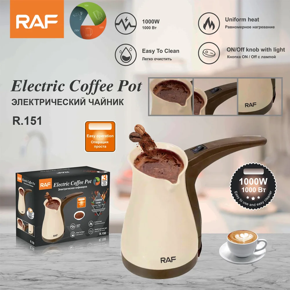 RAF European Cross-border Turkish Coffee Pot with Handle Stainless Steel Electric Cooking Coffee Machine Kettle 500ml
