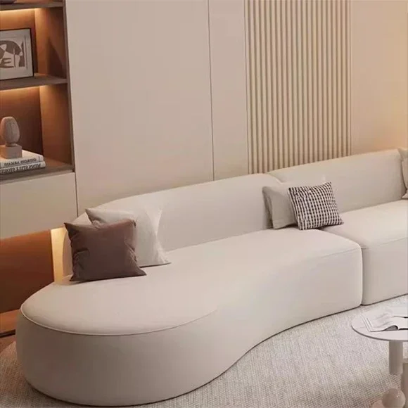 Butter style sofa, curved design, velvet sofa