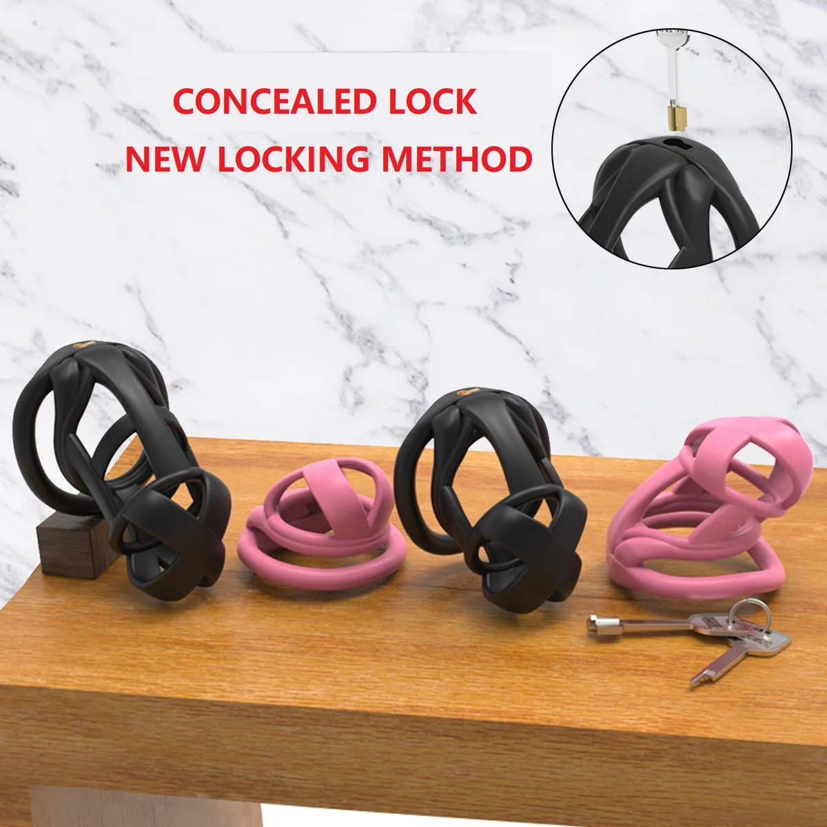 2025 NEW The Model X Male Chastity Device Sleeve Cock Cage Mini Lock with 4 Penis Rings Bondage Fetish Adult Sex Toy for Men