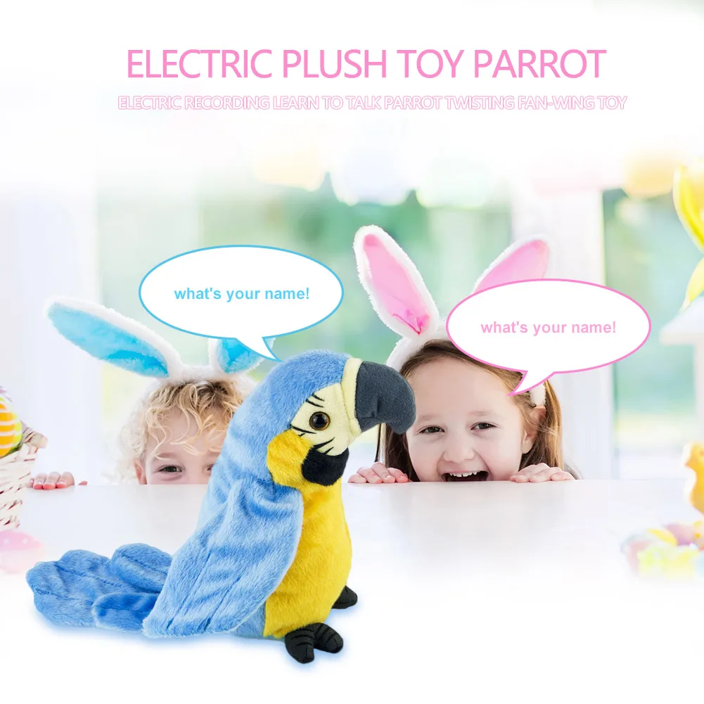 Electronic Mini Simulated Kits Toys Cute Talking Sound Parrot Waving Wings Electric Parrot Stuffed Plush Kids Toys